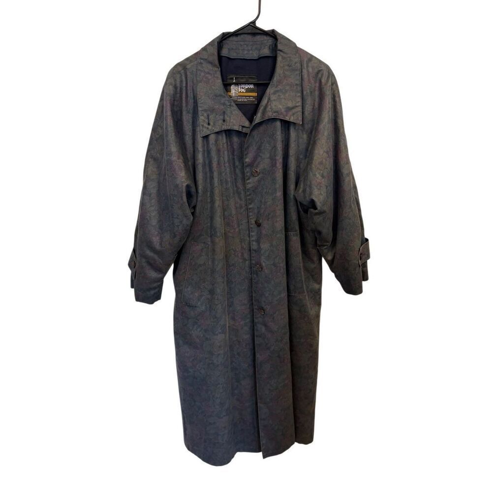 Vintage London Fog Floral Patterned Trench Coat